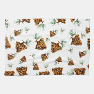 Serviette à motif de pomme de pin sibérienne