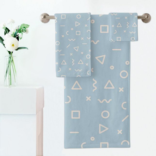 Serviette à motif Memphis bleu clair (Créateur téléchargé)