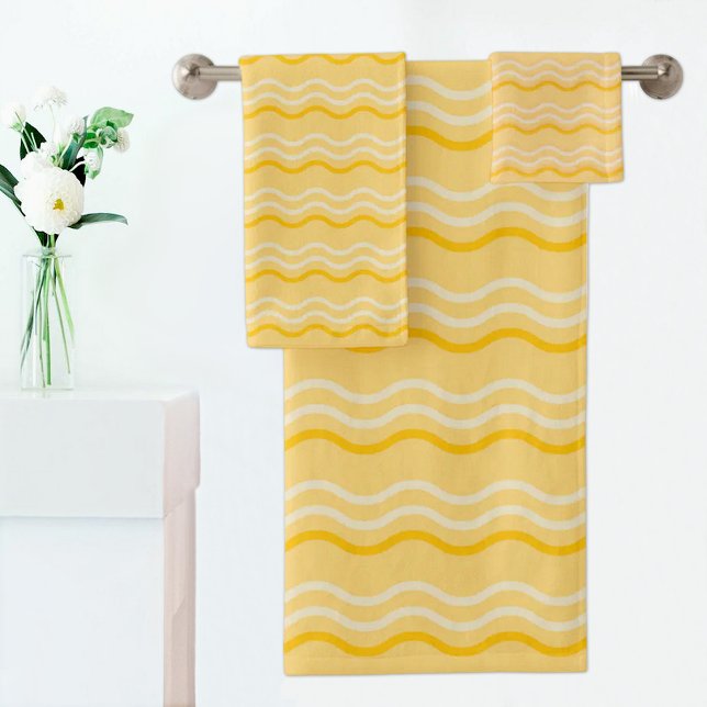 Serviette à motif vague jaune (Créateur téléchargé)
