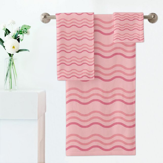 Serviette à motif vague rose (Créateur téléchargé)