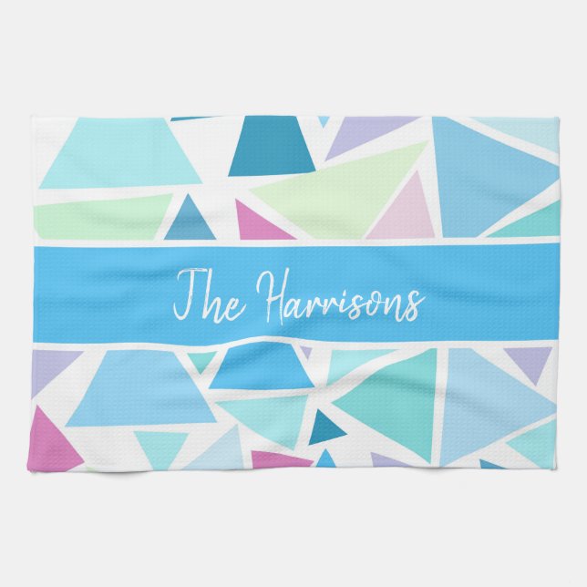 SERVIETTE À PLAT TRIANGLES COLORÉ PERSONNALISÉE (Horizontal)