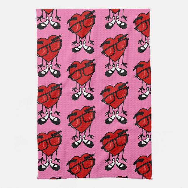 SERVIETTE À PLAT VALENTINE'S DAY RED HEART PINK KI (Vertical)