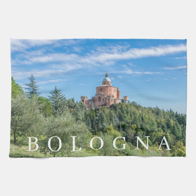 Serviette à thé du Sanctuaire de Bologne San Luca (Horizontal)