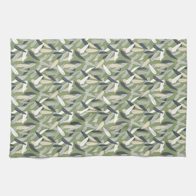 Serviette à thé Feuille gomme (Horizontal)