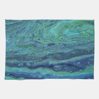 Serviette abstraite bleu vert Wabash 3 Cool