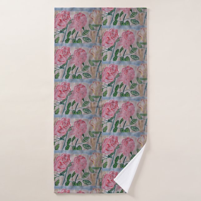 Serviette Abstraite Rose d'été (Serviette de bain)