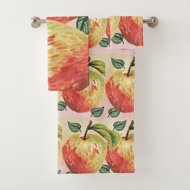 Serviette Apple set en rouge & vert (En situation)