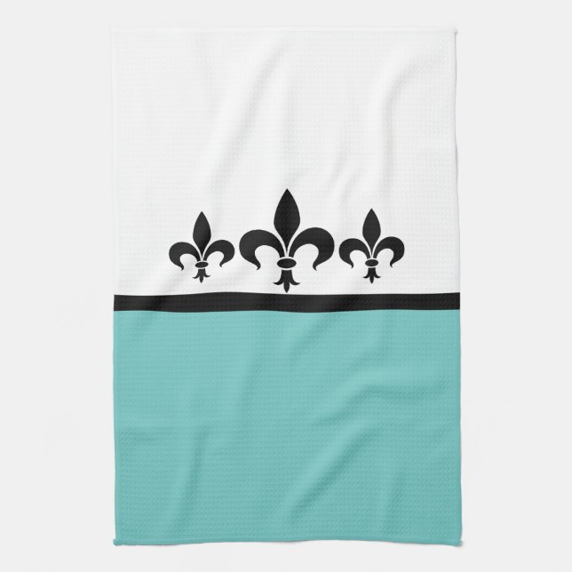 Serviette Aqua Swanky Fleur De Lis (Vertical)
