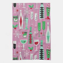 Serviette atomique moderne de Noël de la moitié du