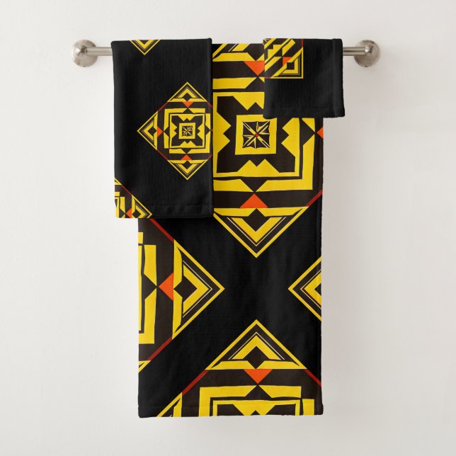 Serviette Aux motifs Afro - Coll. Afro Bath (En situation)