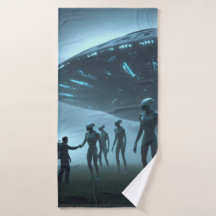 Serviette avec aliens.