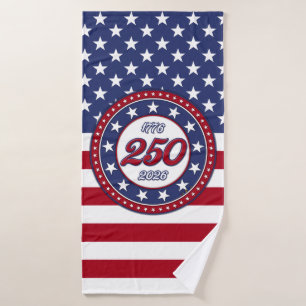Serviette avec drapeau américain pour les 250 ans