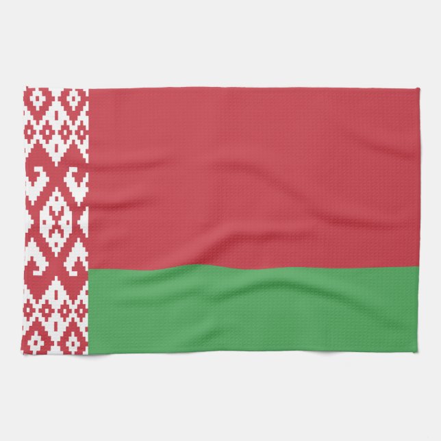 Serviette avec le drapeau patriotique biélorusse (Horizontal)