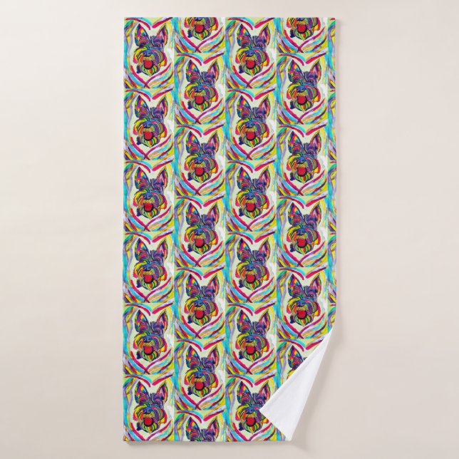 Serviette bain Schnauzer Love (Serviette de bain)