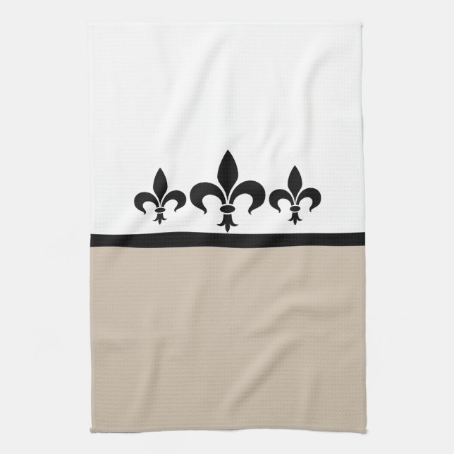 Serviette Beige Swanky Fleur De Lis (Vertical)