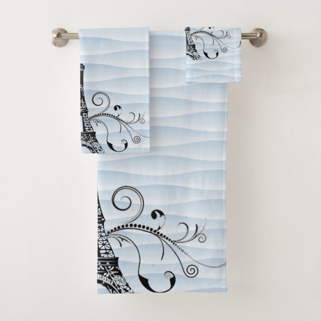 Serviette bleu Eiffel Plurish Towel Set (En situation)