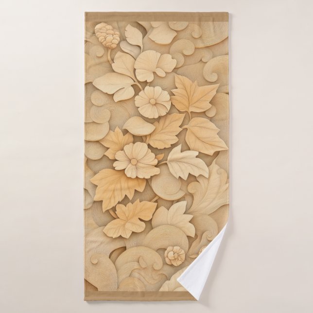 Serviette botanique aux tons neutres chauds (Serviette de bain)