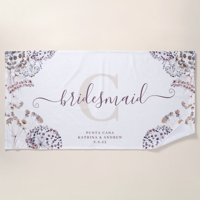 Serviette Bridesmaid Boho Beach (Devant)