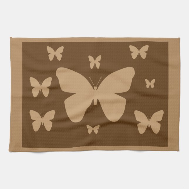 Serviette bronzage Brown de papillons (Horizontal)