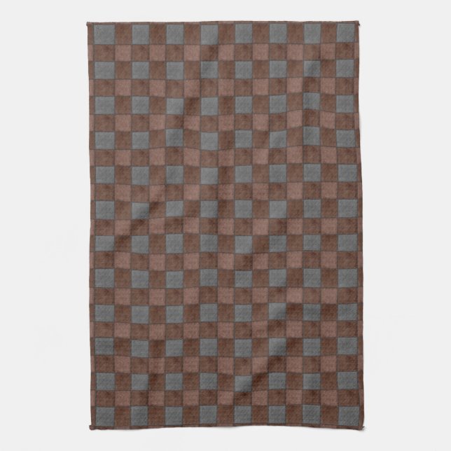 Serviette Brown et noire de contrôle de plaid (Vertical)
