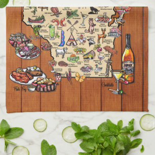 Serviette - Carte du club de souper du Wisconsin