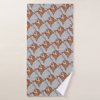 Serviette chat orange et blanc