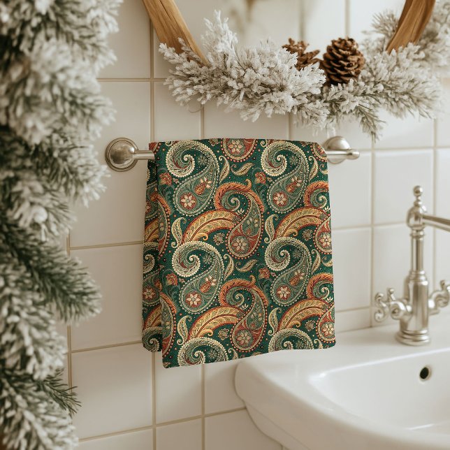 Serviette Chaude Paisley Cadeau Boho pour Grands-P (Warm Paisley Towel Boho Gift for Grandparents’ Home)