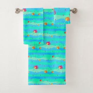 Serviette Chibi Mermaids & Seahorses