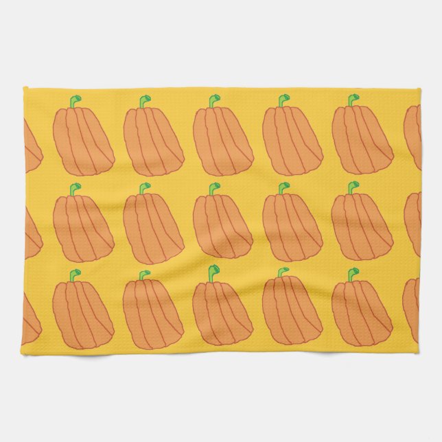 Serviette Citrouille de dessin (Horizontal)