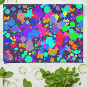 Serviette colorée lumineuse au néon d'éclabouss