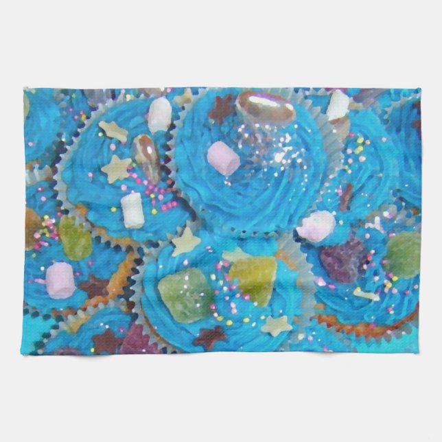 Serviette cuisine Blue Cupcakes (Horizontal)