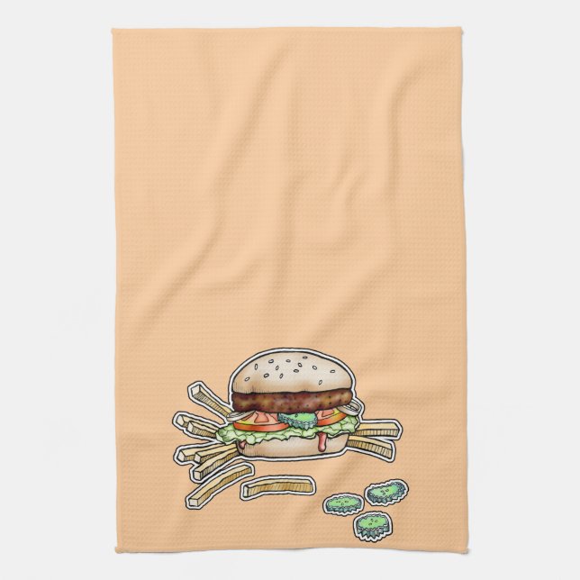 SERVIETTE CUISINE BURGER et FRIRES (Vertical)