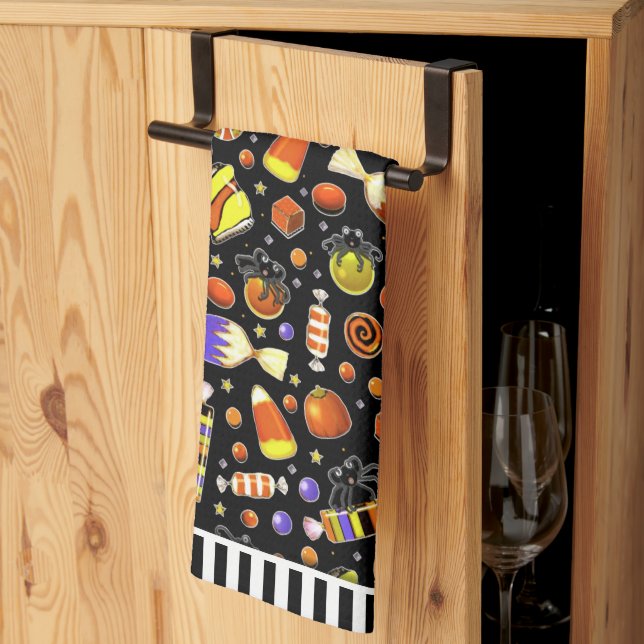 Serviette cuisine Halloween Decor (Pliage en tiers)