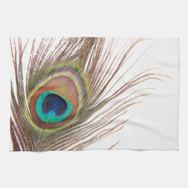 Serviette Cuisine Peacock Feather (Horizontal)