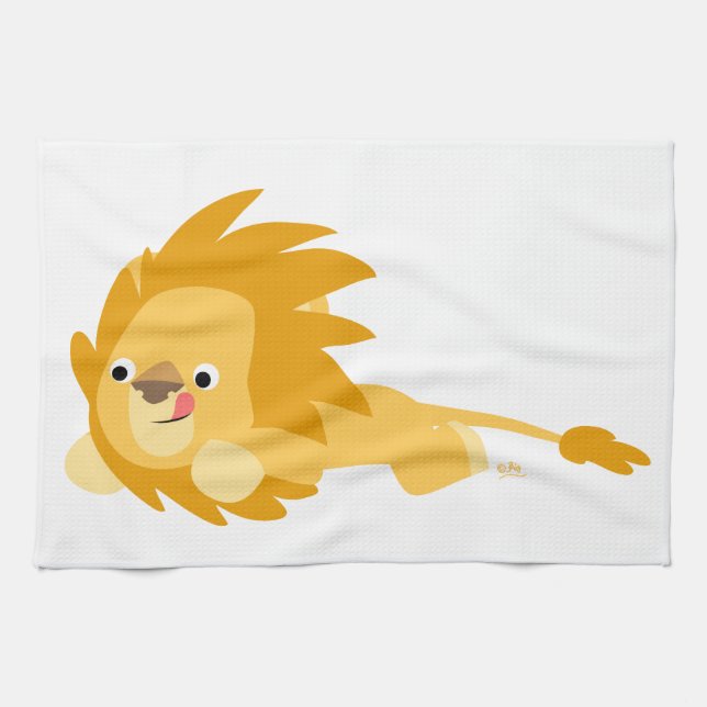 Serviette Cute Bouncy Cartoon Lion (Horizontal)
