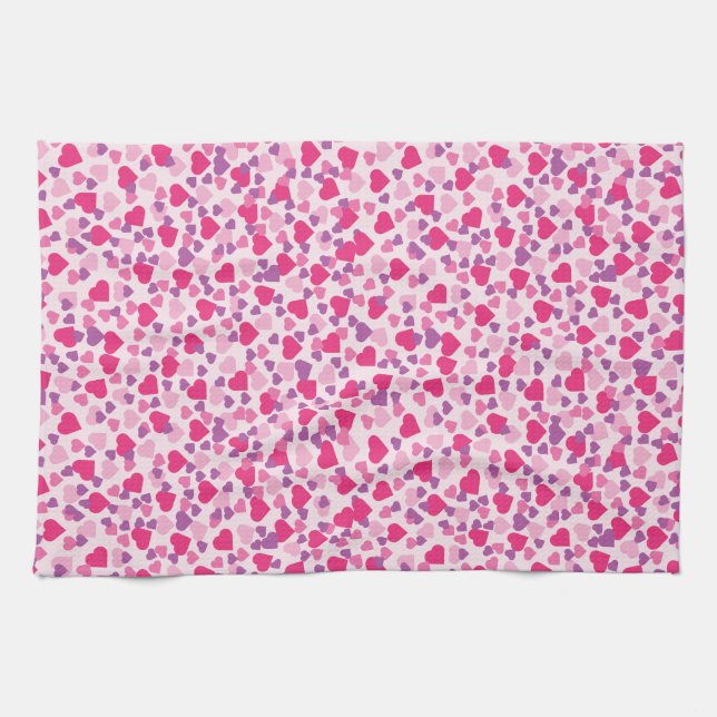 Serviette d'amour aux Coeurs roses (Horizontal)
