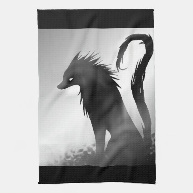 Serviette d'Anime de loup d'ombre (Vertical)