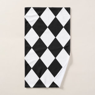 Serviette de À damiers en noir et blanc