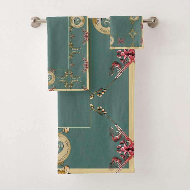 Serviette de bain 26e/n'importe quel anniversaire  (En situation)