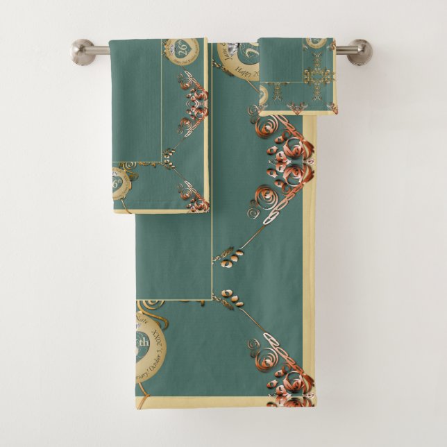 Serviette de bain 26e/n'importe quel anniversaire  (En situation)