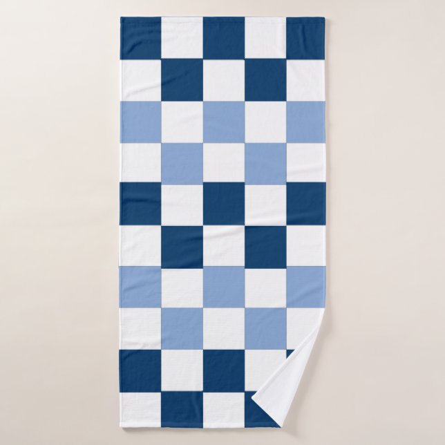Serviette de bain à carreaux bleus (Serviette de bain)
