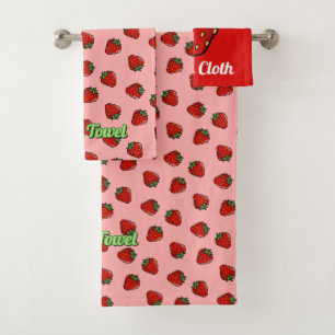Serviette de bain à l'icône de fraise