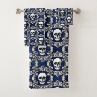Serviette de bain à motif de crâne gothique