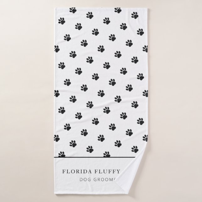 Serviette de bain à motif d'empreinte de patte pou (Serviette de bain)