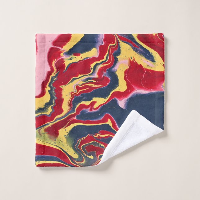 Serviette de bain abstraite colorée Sadie 1 (Gant de toilette)