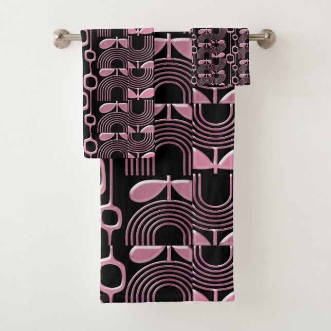 Serviette de bain Afrocentrique Art Déco Harlem Re (En situation)