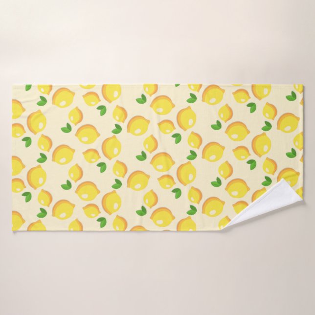 Serviette de bain aux citrons jaunes (Serviette de bain)