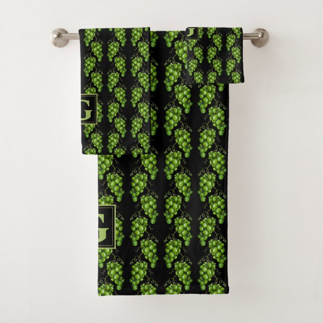 Serviette de bain aux raisins verts (En situation)