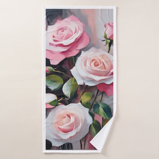 Serviette de bain aux roses (Serviette de bain)