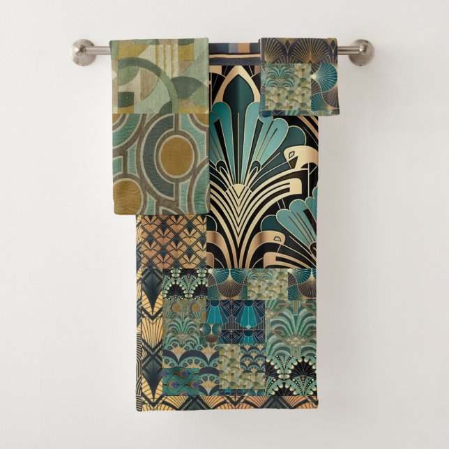 serviette de bain avec design art déco (En situation)